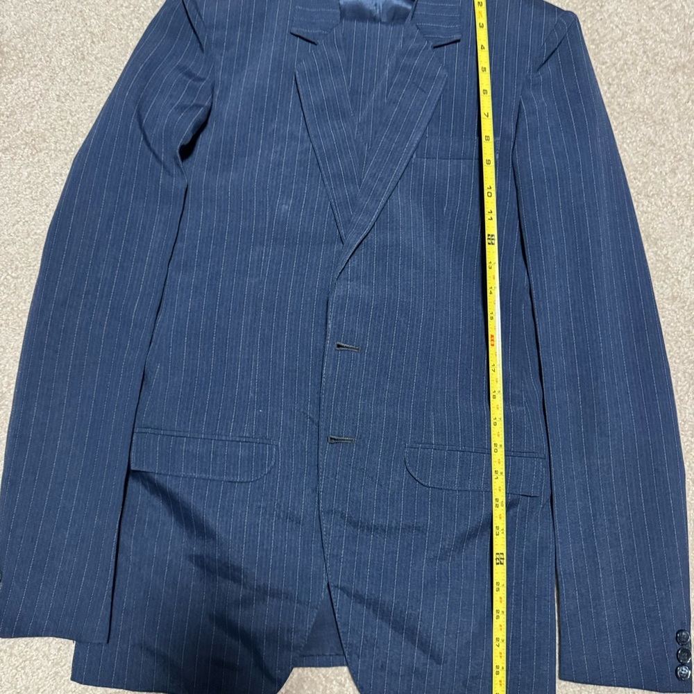 Men's Blue Pinstripe Blazer 3 piece suit